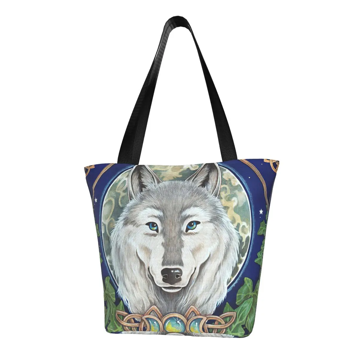 Wolf Polyester outdoor girl handbag, woman shopping bag, shoulder bag, canvas bag, gift bag