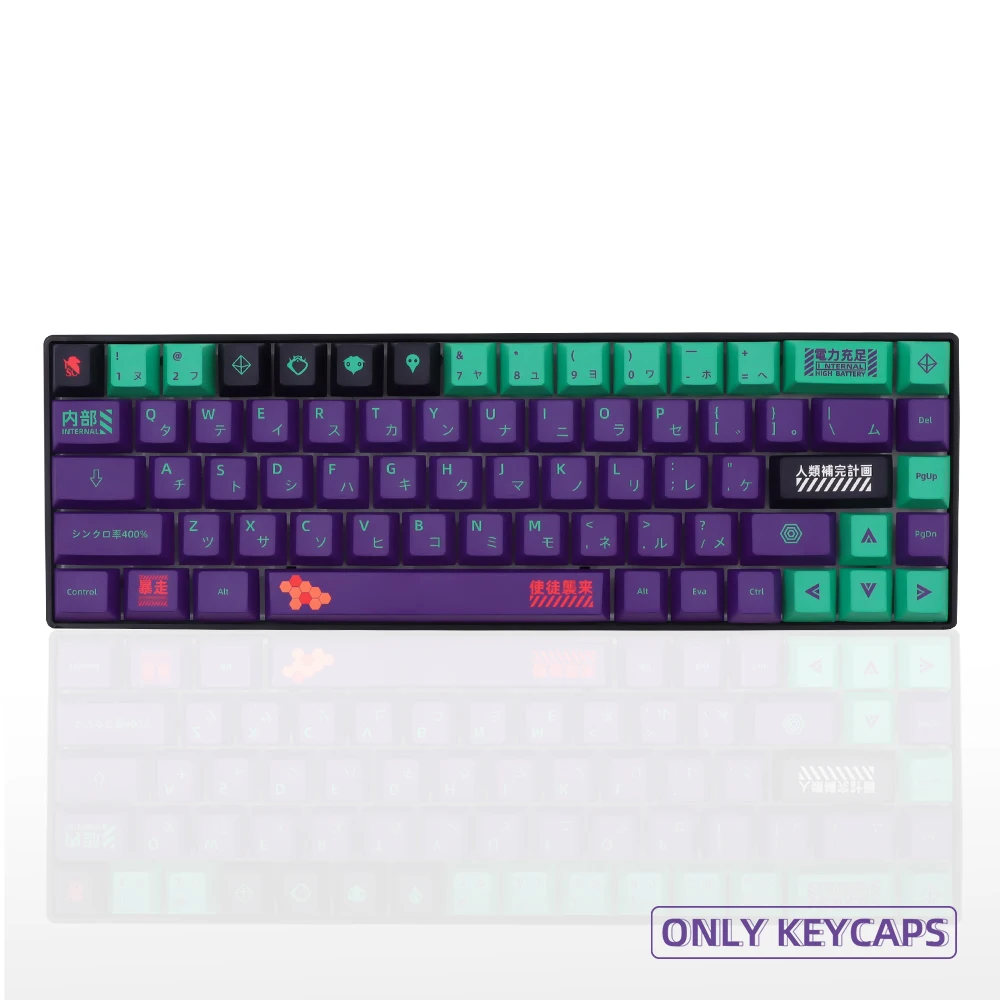 

eva 01 keycap Japanese Personalized Anime PBT keycaps Cherry profile for GMK 61/64/68/84/87/96/980/104/108 mechanical keyboard