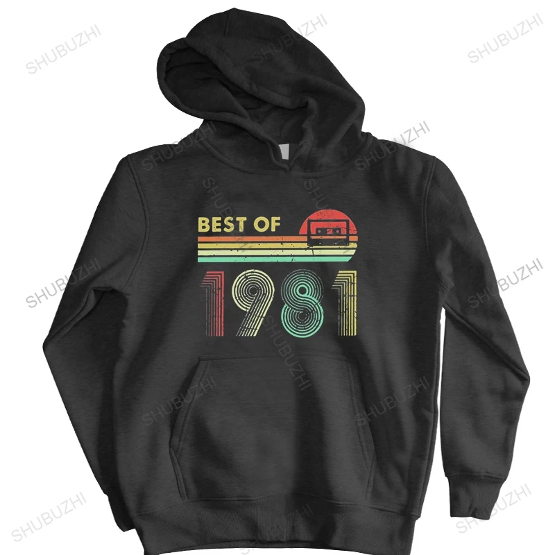 

Vintage Best Of 1981 40th Birthday 40 Years Old hoody Men Cotton Casual hoodies hooded coat Tops Party