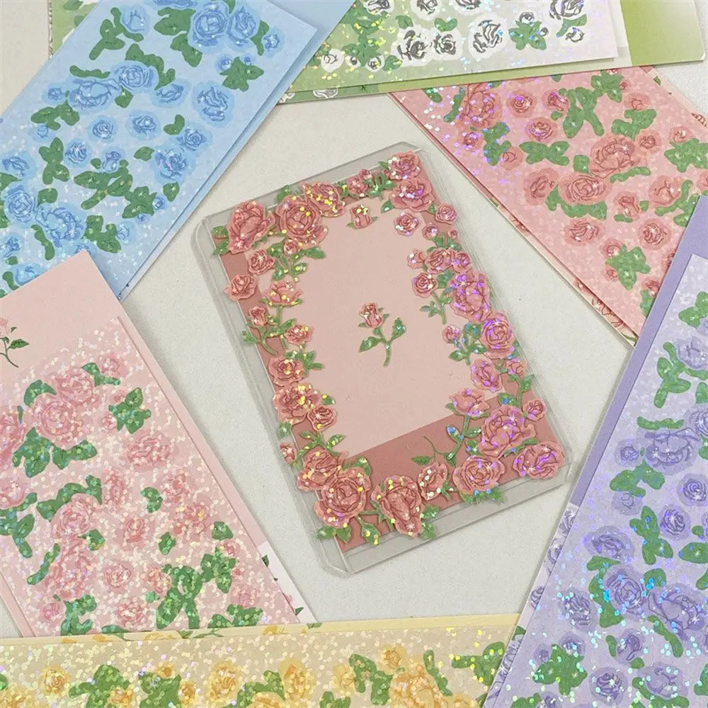 

New DIY Diary Aesthetic Stationery Scrapbooking Rose Flower Stickers