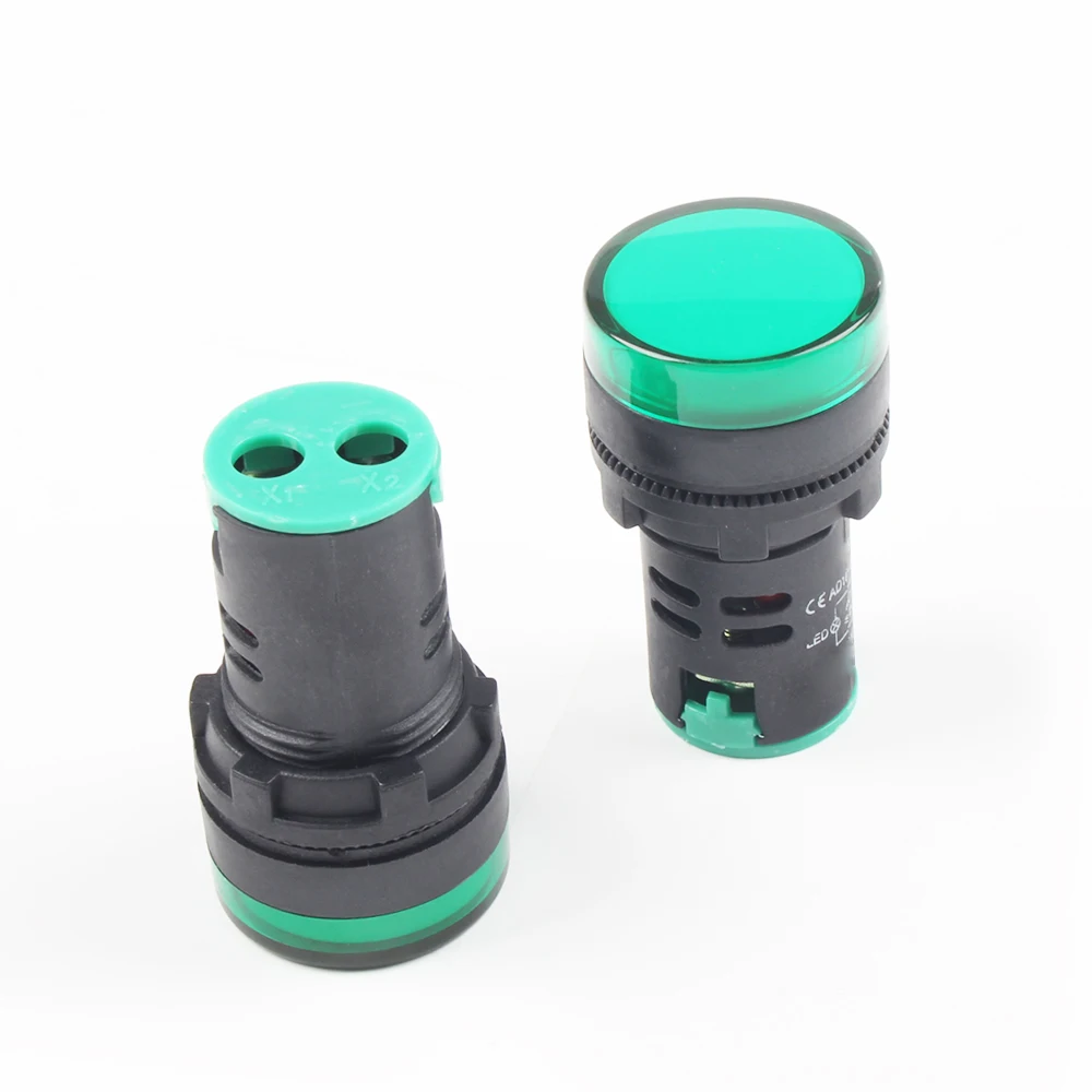 Сигнальная лампа водонепроницаемая ad16-22ds 22 мм переменный ток 12 В 24 110 220 зеленые