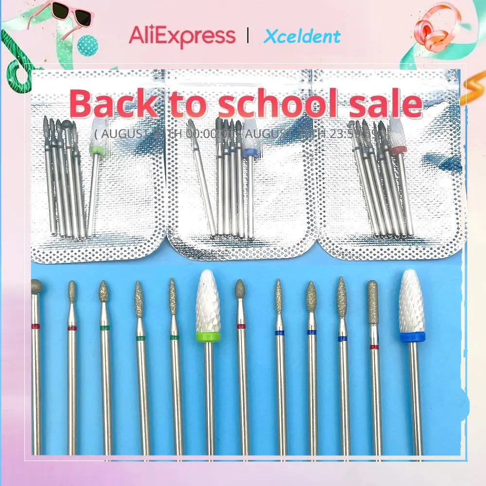 

6pcs/set Diamond Ceramic Nail Drill Bits Mills Removing Nail Bit Set Gel Electric Manicure Machine Tools