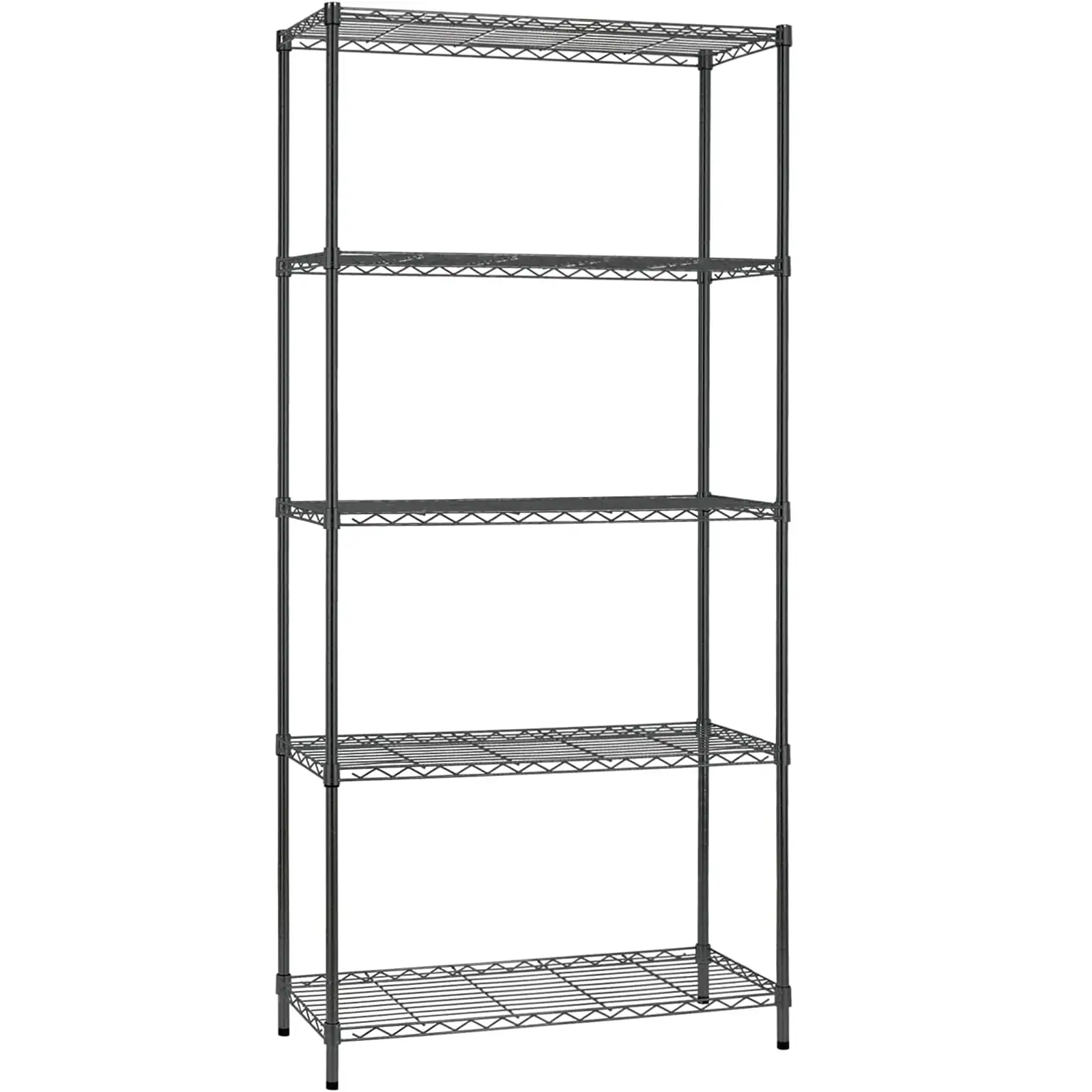

5-Tier Wire Shelving Unit, 21.7"L x 11.8"W x 59.1"H, Black