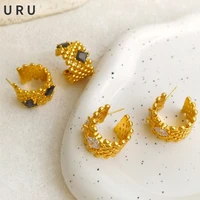 s925 needle fashion jewelry golden color earrings classic design high quality brass aaa zircon women earrings for party gifts