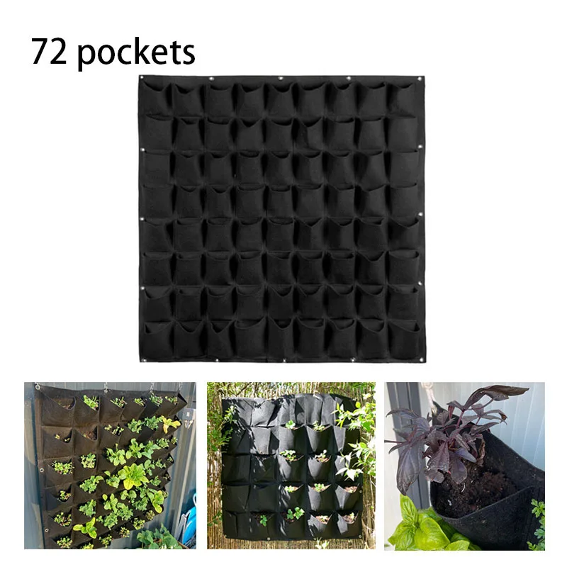 

72 кармана, настенный подвесной горшок, цветочный мешок для выращивания, настенный подвесной садовый инструмент, вертикальный садовый цветочный горшок для выращивания растений, Jardinage Q1