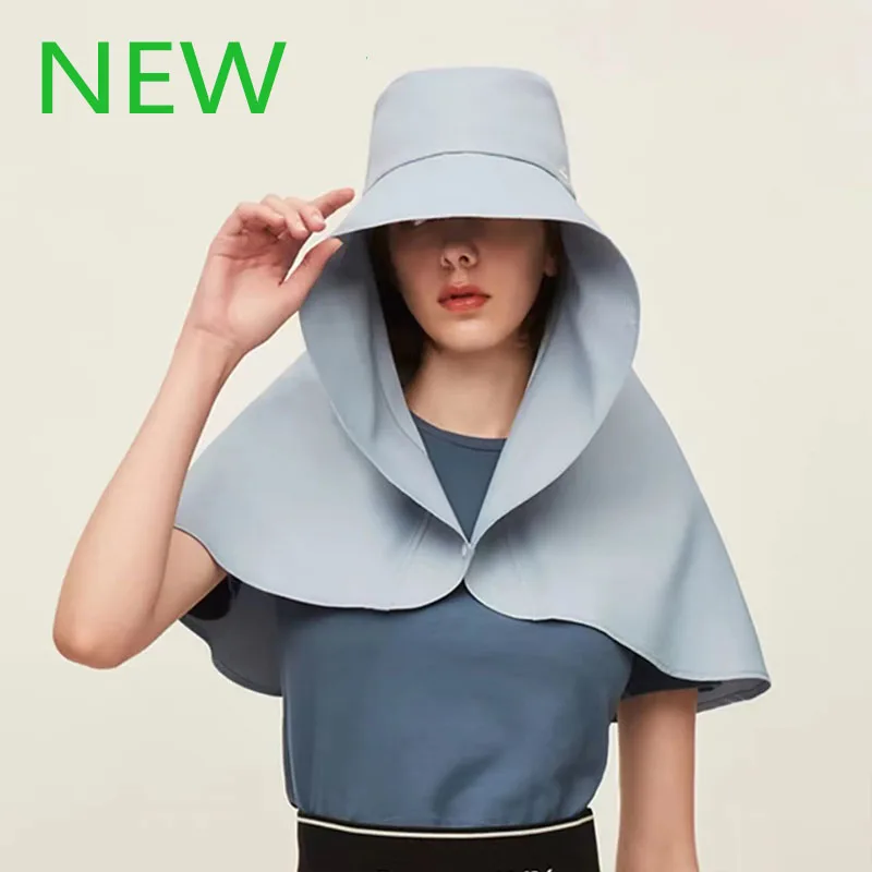 

New Women Large Brim Sun Hat UPF 1000+ 2022 Bucket Hat with Neck Flap Full Protection Anti-UV Washable Beach Sun Protection Cap