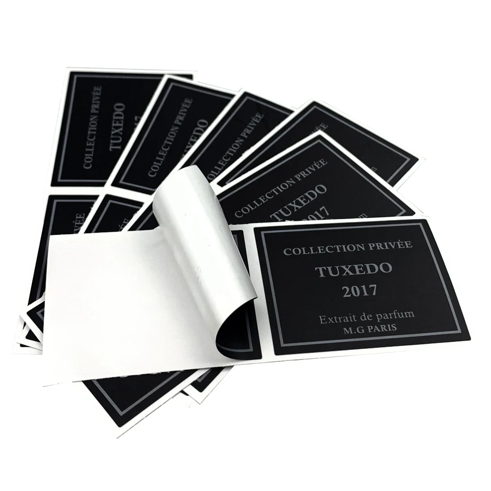 100pcs 80x80mm Hot Sale Black Background Vinyl Sticker For Bottle Jar Custom Business Name Color Shape |