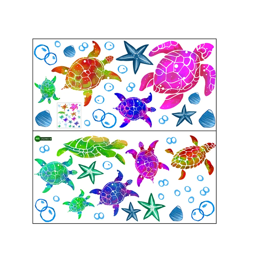 

Wall Sticker Decal Sea Decals Ocean Decor Turtle Stickers Nurserybathroom Underwatermural The Roomvinyl Stick Peel Animalbeach