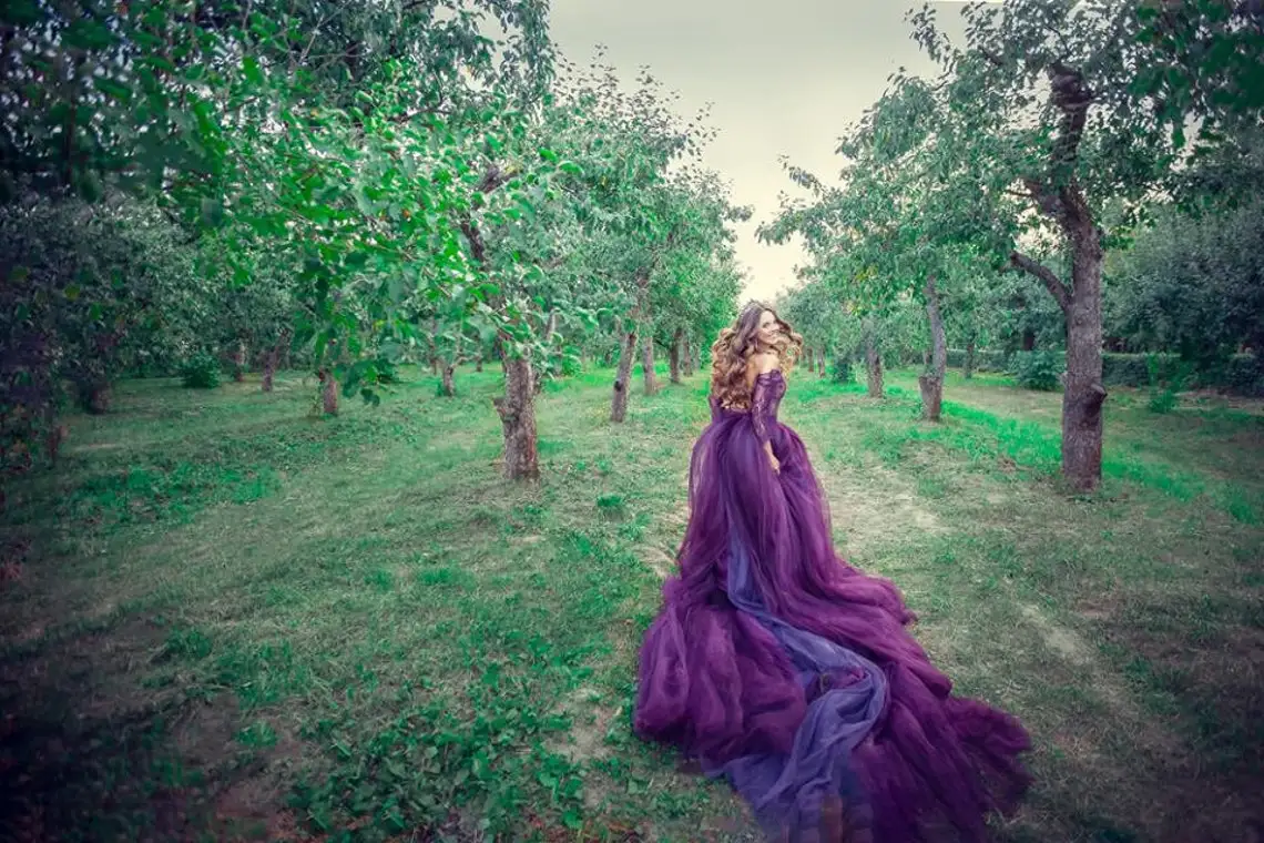 Фиолетовое Кружевное Платье фото 16