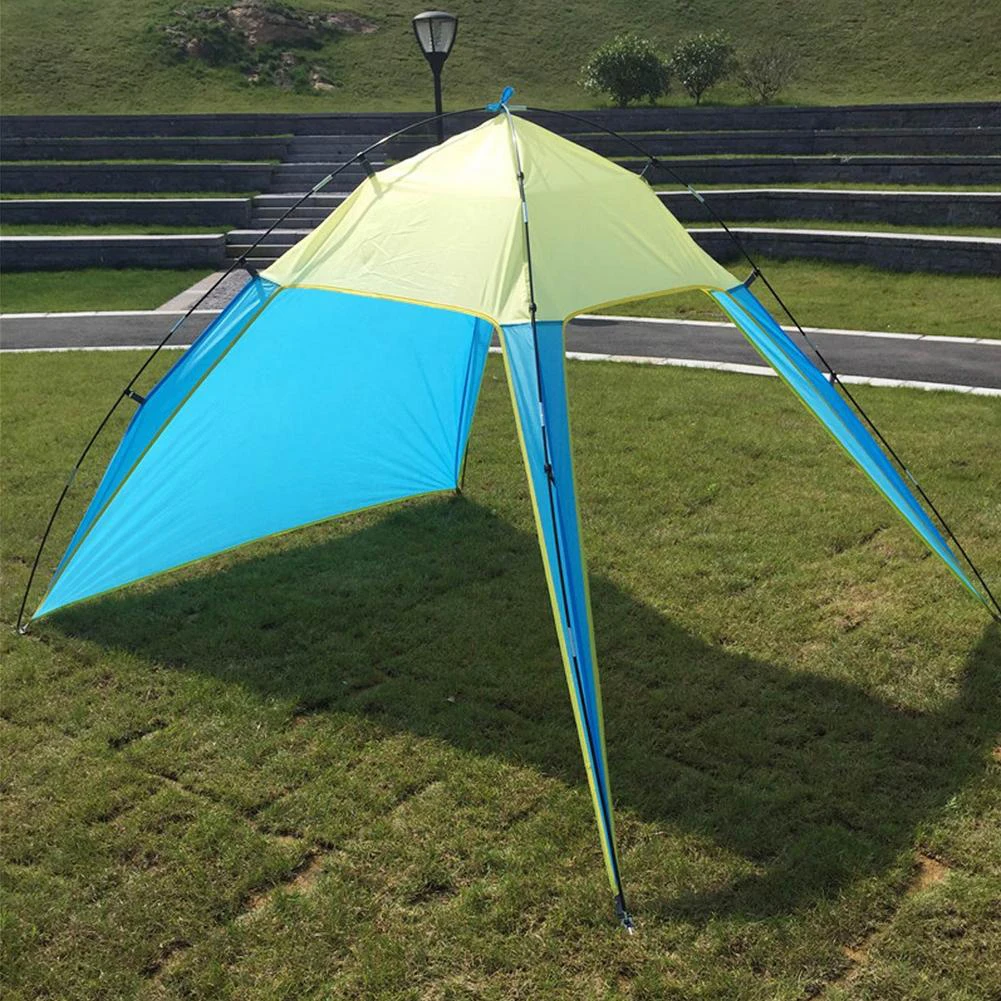 

Beach Tent Sun Shelter Canopy With Sandbag Anchors Sun Shade Tent Sunshade UPF 50+ Protection Outdoor Hiking Camping Accessories