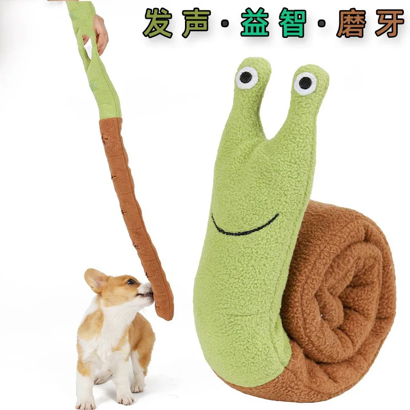 

Игрушки для домашних животных в форме улитки, плюшевые флисовые моляры, обучающие игрушки для собак, встроенный эхолот, интерактивные товар...