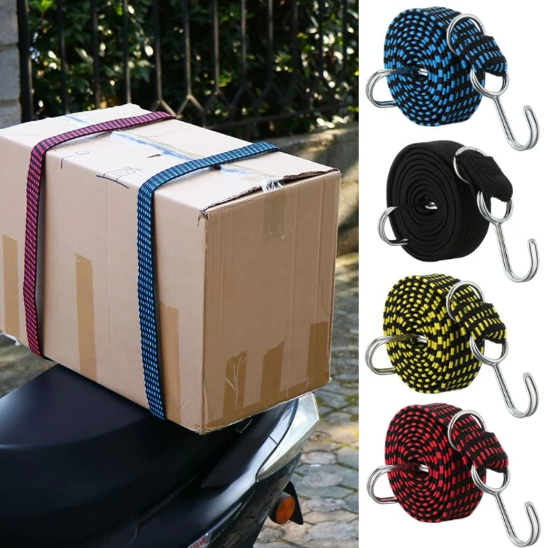 

Universal Elastics Rubber Luggage Rope Cord Hooks Bikes Rope Tie Bicycle Luggage Roof Rack Strap Fixed Band Hook Car Accessories