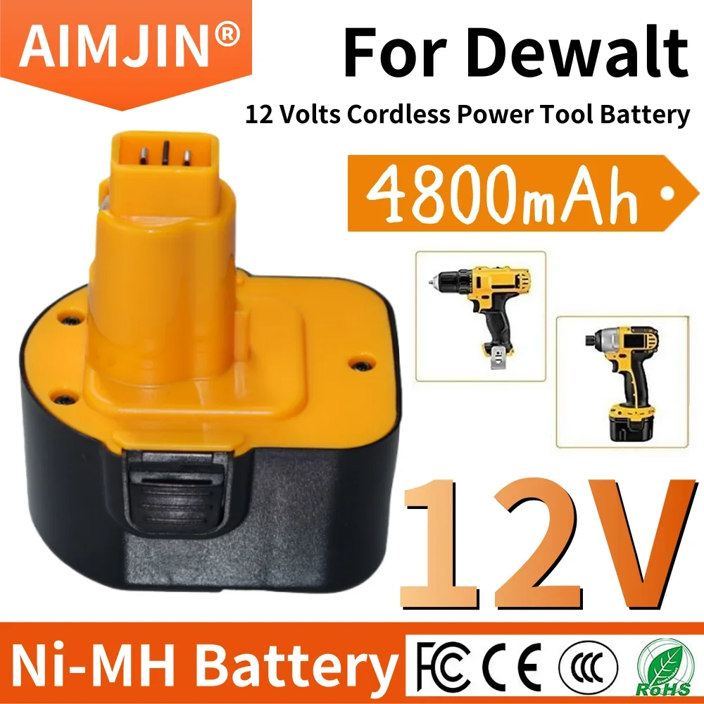 12 В 4800 мАч аккумулятор для электроинструмента Dewalt DW9072 DW9071 DC9071 DE9037 DE9071 DE9072 DE9074 DE9075