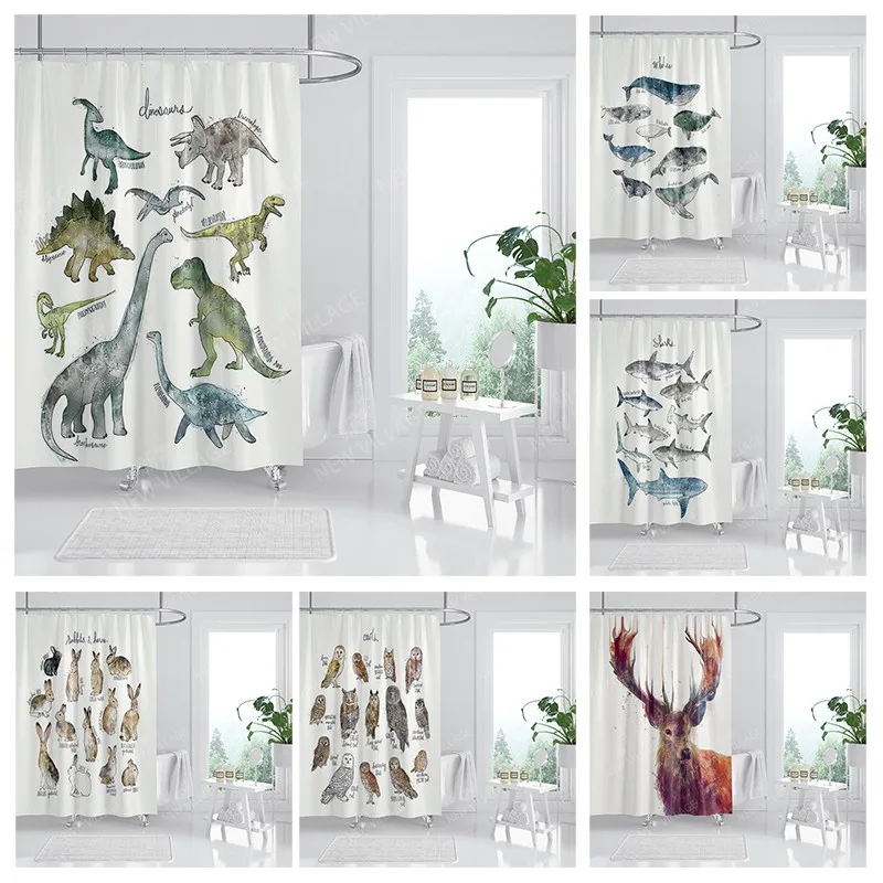 

Waterproof fabric shower curtains Bathroom curtain accessories Bath curtain for shower 180x200cm 240*200 anime boho decoration