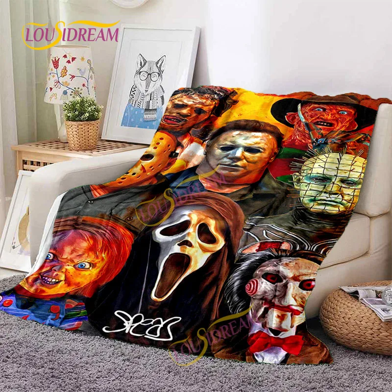 

Terror blanket Halloween Jason Freddy Flannel Blanket horrible movie series picnic mat Blanket Living room sofa bed warm blanket