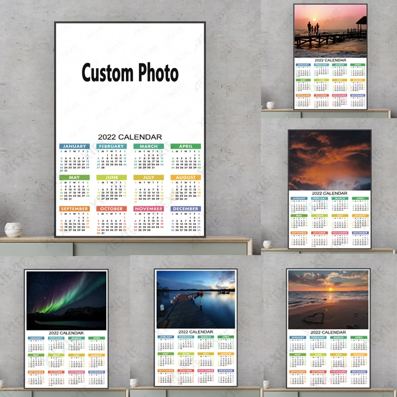 

2022 Calendar Canvas Painting Custom Photo Personalized Gift Any Size Print Custom Your Calendar Posters and Prints Wall Decor