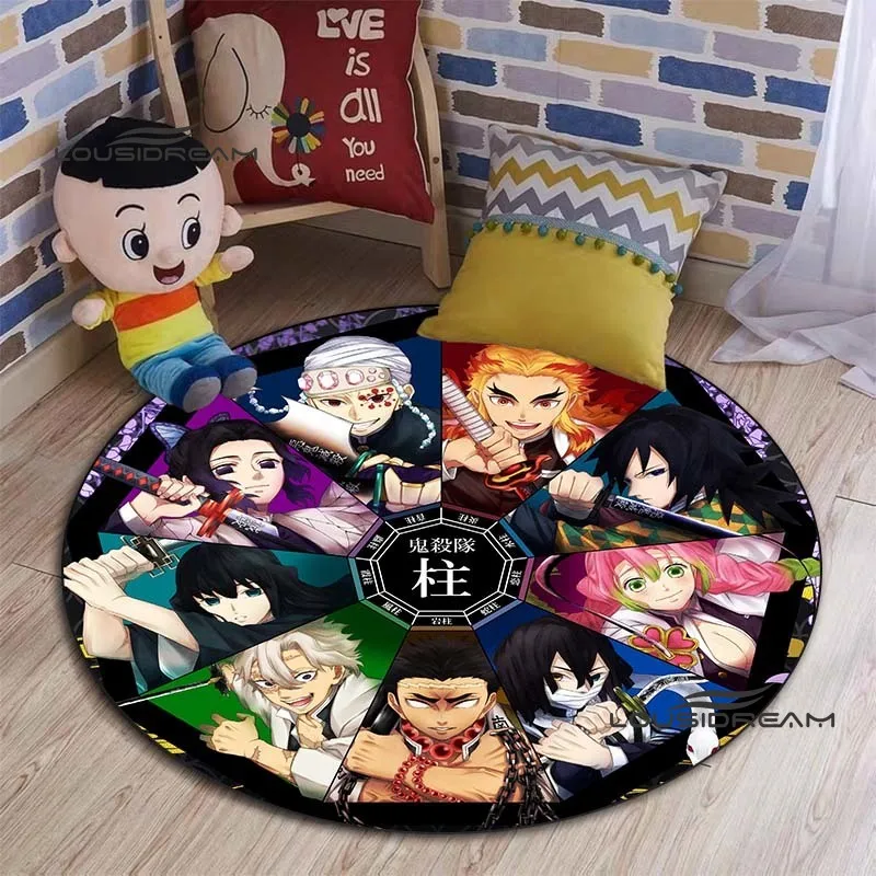 Ковер с изображением истребителя демонов милый мультяшный круглый 3D ковер для