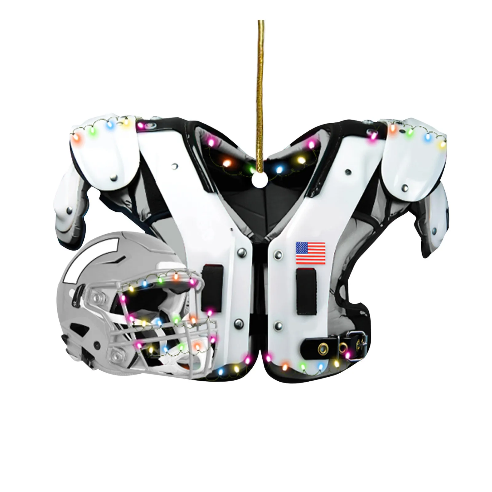 2022 Christmas Tree Pendant Creative American Football Shoulder Pads And Helmet Decoration Car Rearview Mirror Crafts Collection |