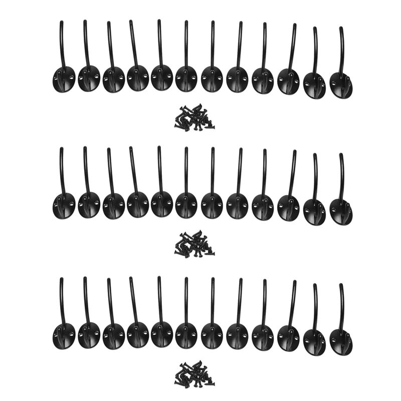 

36 шт., настенные крючки для пальто, с двумя крючками