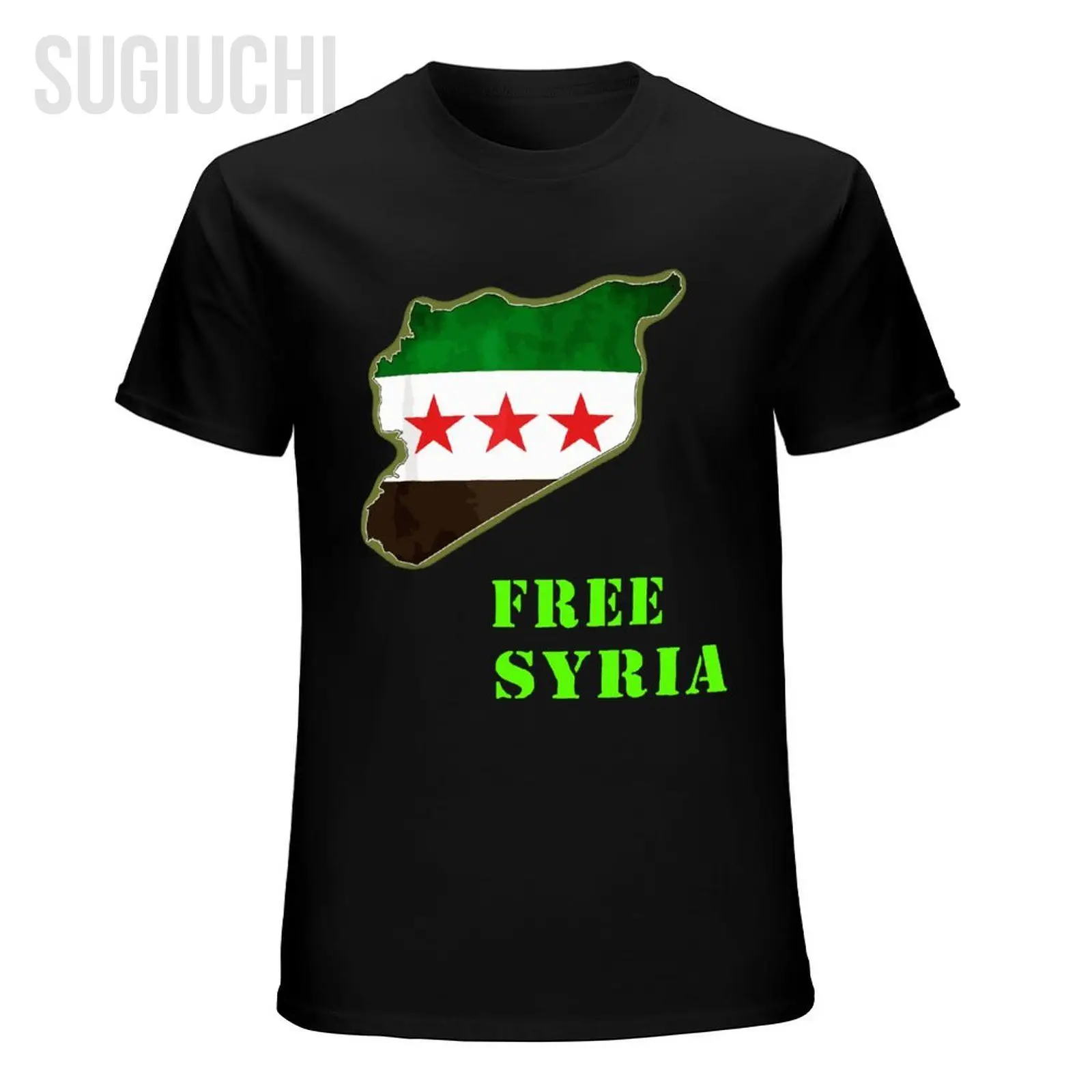 Мужская винтажная футболка с рисунком Сирии карты футболки круглым вырезом для