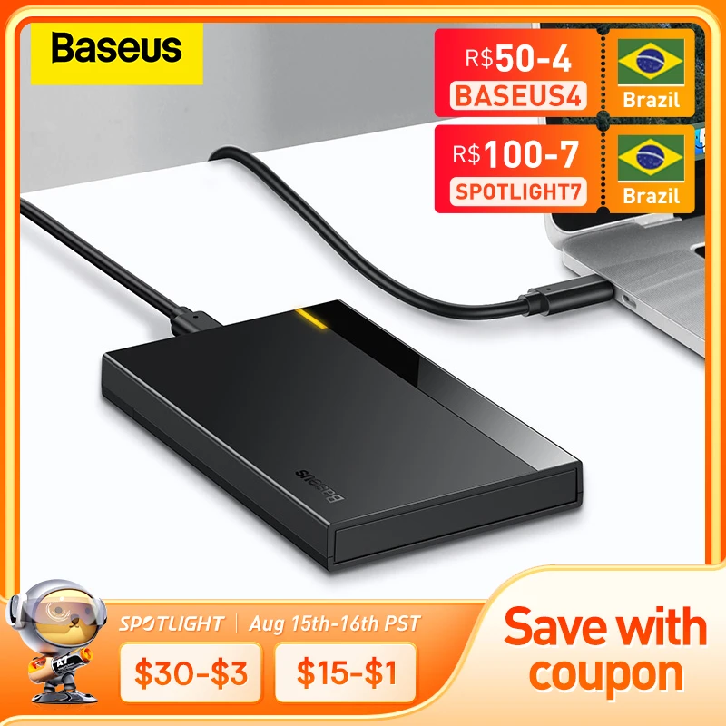 

Чехол для внешнего жесткого диска Baseus, с переходником 2,5 SATA на USB 3,0, чехол для SSD, чехол Type-C 3,1