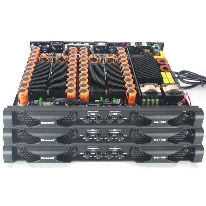 

Sinbosen 4 channels digital amplifier K4-1700 professional amplifier 2000w powerful class d tube amplifier