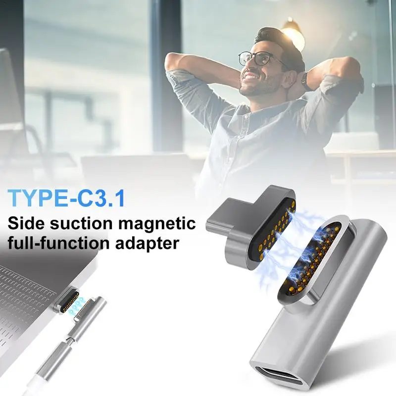 

Магнитный адаптер USB C, 20-контактный адаптер с магнитом на USB C 3,1, преобразователь с поддержкой 86 Вт PD или Book Pro15