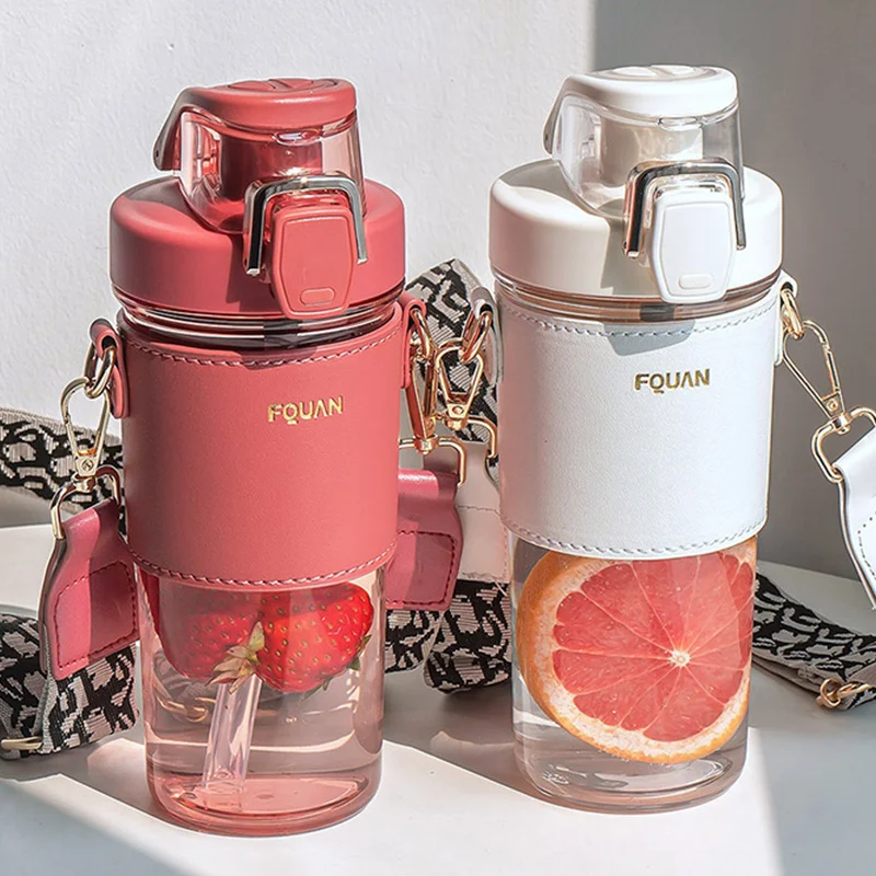 

Fashion Drink Handy Water Bottle Can Be Slung Portable High Beauty Girls Water Cup Trend Simple Plastic Water Cup