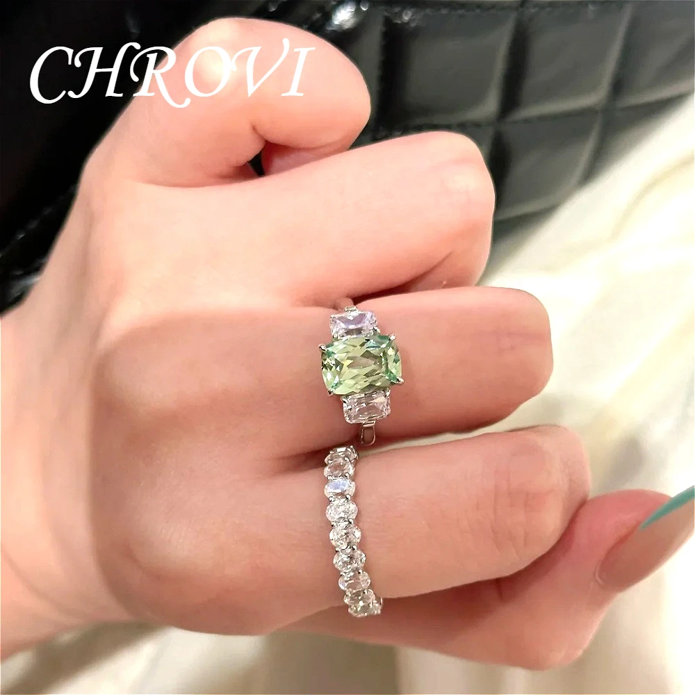 Фото Роскошное женское кольцо из серебра 925 пробы с изумрудом в форме подушки, модное кольцо с фантазийным квадратным изумрудом. №5