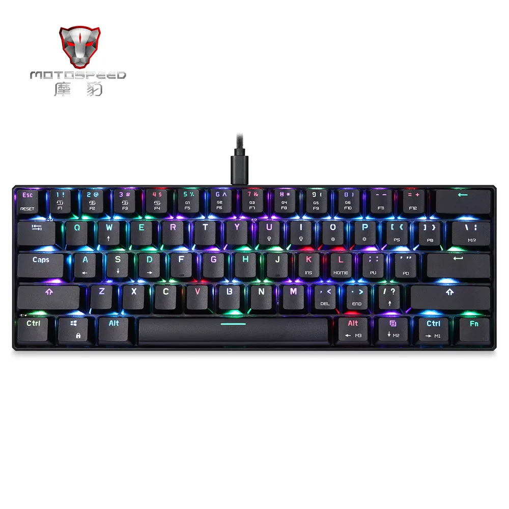 

61 Keys Mini Mechanical Gaming Keyboard Colorful RGB Backlit USB Keyboard Ergonomic keypad for PC Desktop Laptop Gamer