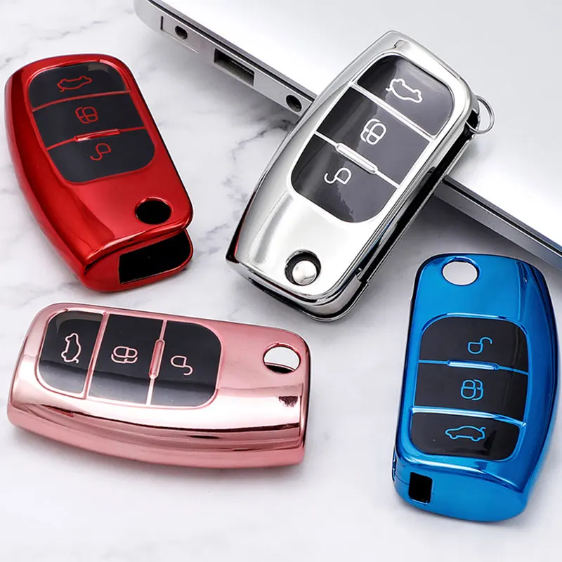

TPU Car Key Case Cover for Ford Fiesta Focus 2 Ecosport Kuga Escape Falcon B-Max C-Max Eco Sport Galaxy Key Bag Shell Holder