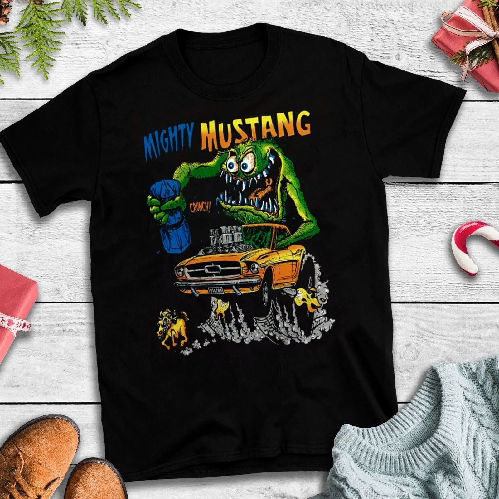 Черная футболка Mighty Mustang Ed Roth Rat всех размеров