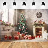 christmas party backdrop santa claus gift tree christmas decoration background photography portrait photo background props