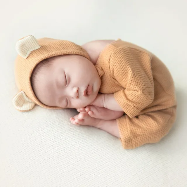 ❤️Newborn Photography Clothing Bear Hat+Jumpsuits+Doll 3Pcs/set Baby Photo Props Accessories Studio Infant Shoot Clothes Outfits 2