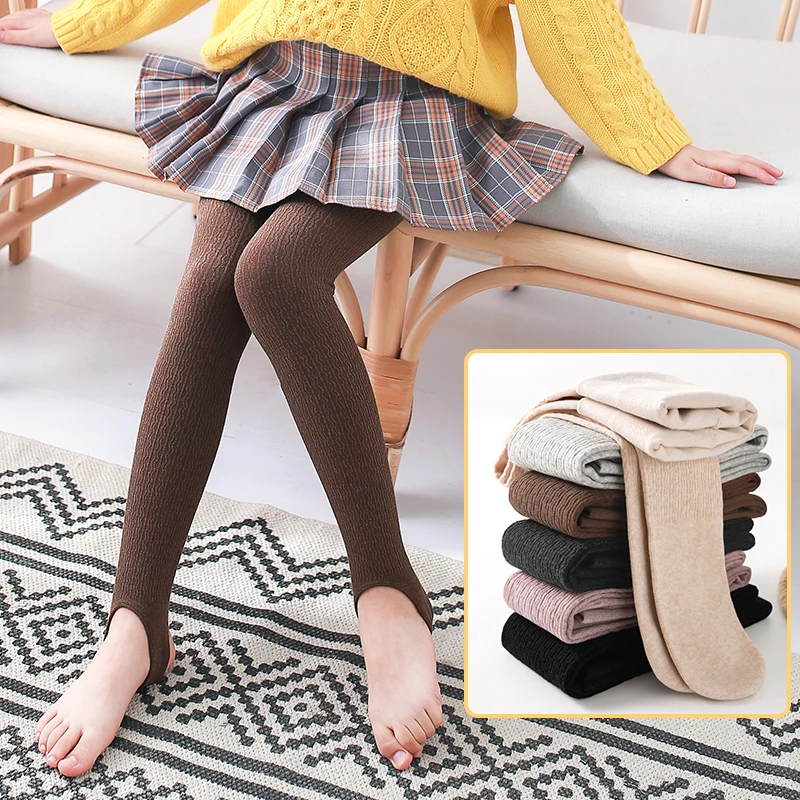 

Осенне-зимние теплые хлопковые колготки для маленьких девочек, детские шлифованные колготки с водной рябью, детские колготки, размеры для малыша