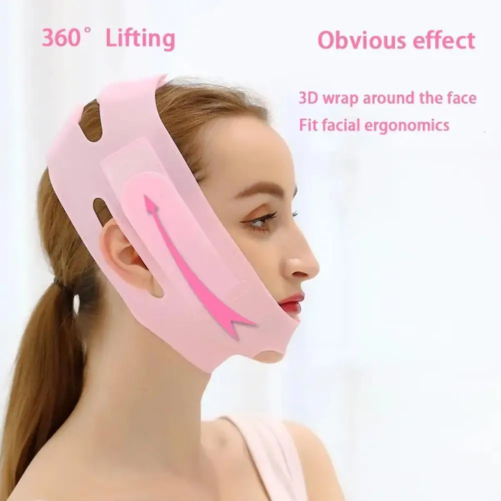 

Silicone Slim Face Bandage Adjustable Face Lifting Sculpting Mask Skin Face Tightening Double Care Facial Reduce Chin Sleep H8A7