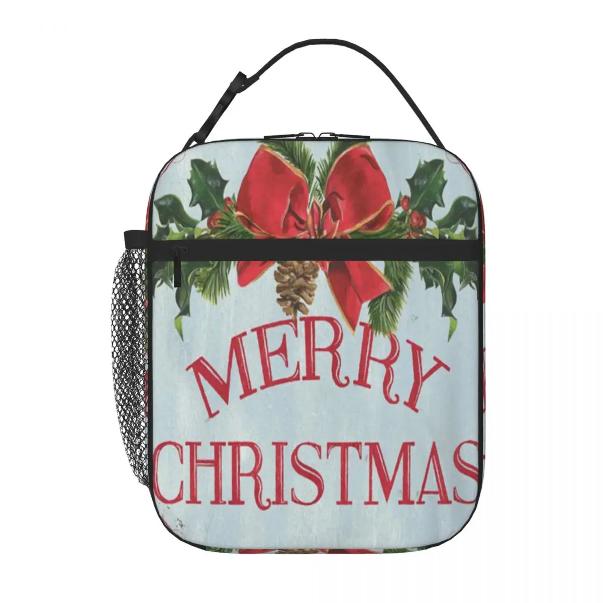 

Folk Merry Christmas Debbie Dewitt Lunch Tote Thermo Bag Insulation Bags Small Thermal Bag