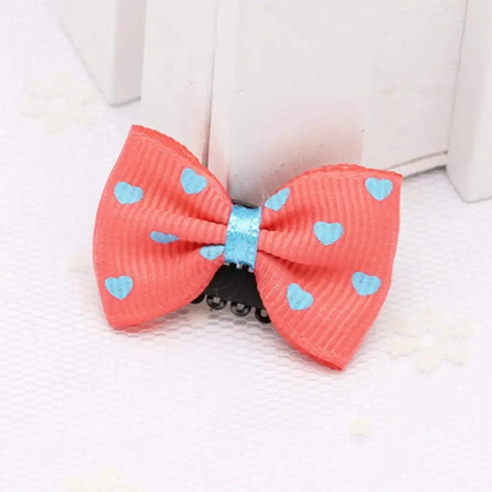 Mix 10Pcs/lot Bow Baby Girls Hair pins Mini BB Print Strip Knot Ribbon Multi Cute Cartoon Hair Clips For Girls Baby Accessories