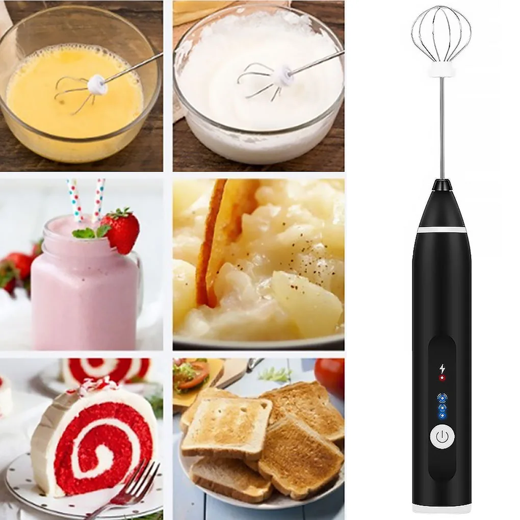 

Electric Milk Frother Portable Rechargeable Foam Maker Handheld Foamer High Speeds Drink Mixer Coffee Frothing Wand