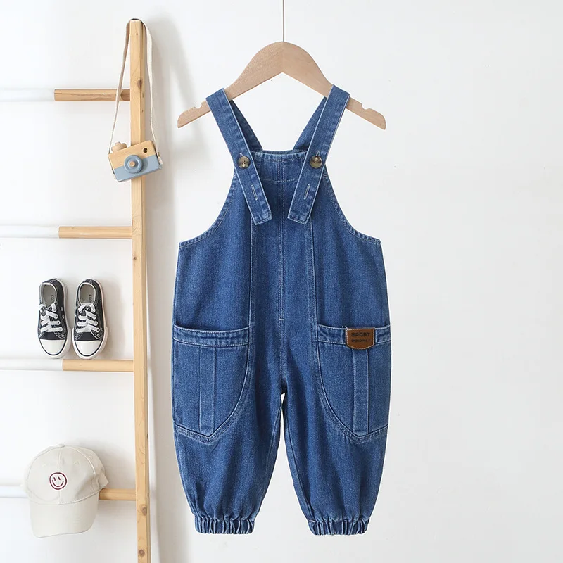 

2022 Autumn New Light Luxury Fashion Korean Kids Clothing Korean Version Comfortable Kids Denim Overalls Boutique Clothing Girls