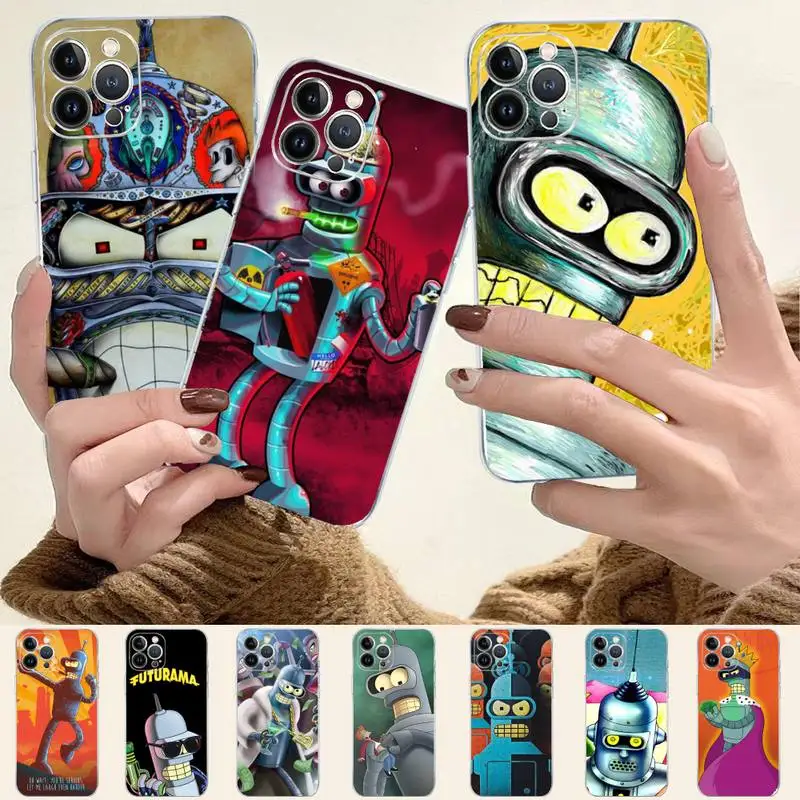 

F-Futurama B-Bender Art Phone Case For iPhone 8 7 6 6S Plus X SE 2020 XR XS 14 11 12 13 Mini Pro Max Mobile Case