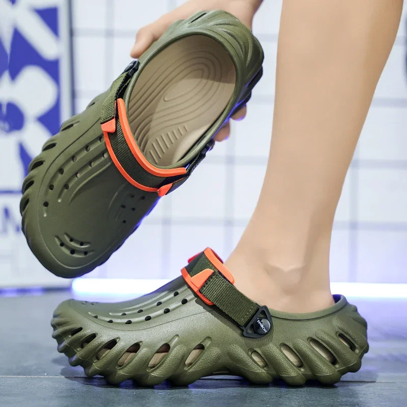 Модные мужские тапки клоги для мужчин искусственная ЭВА обувь сада уличные