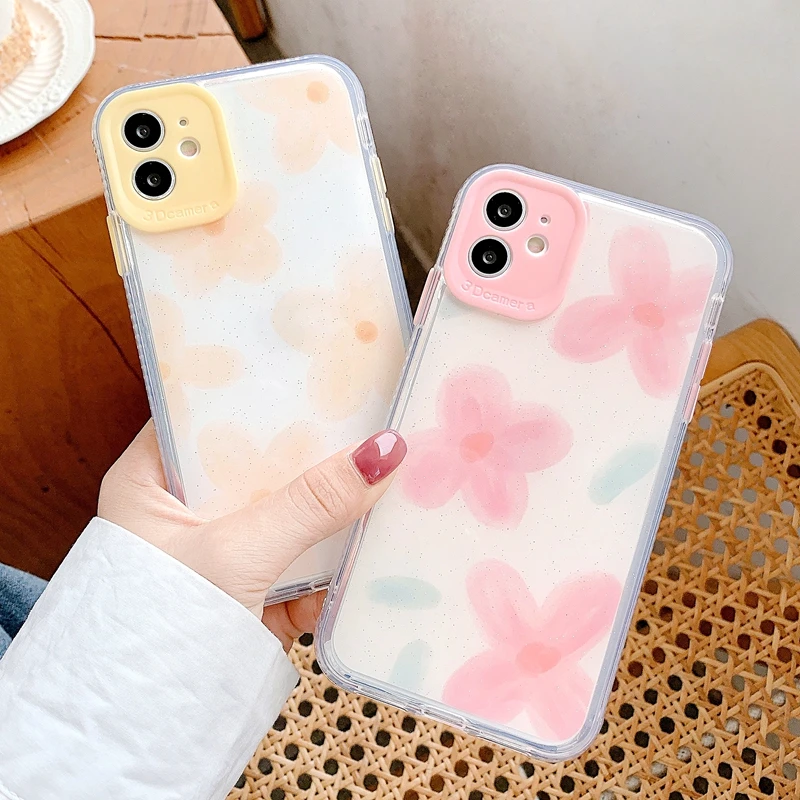 

Fashion Luxury Flower Phone Case For iphone 11 12 mini Pro Max XS X XR 7 8 plus SE 2020 Shockproof Cases Cover