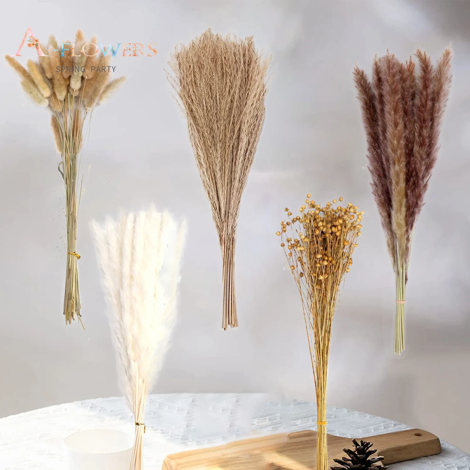 

Pampas Grass Wedding Decoration Fluffy Nordic Reed Dried Flower Boho Home Decor Natural Christmas Style Country Wedding Supplies