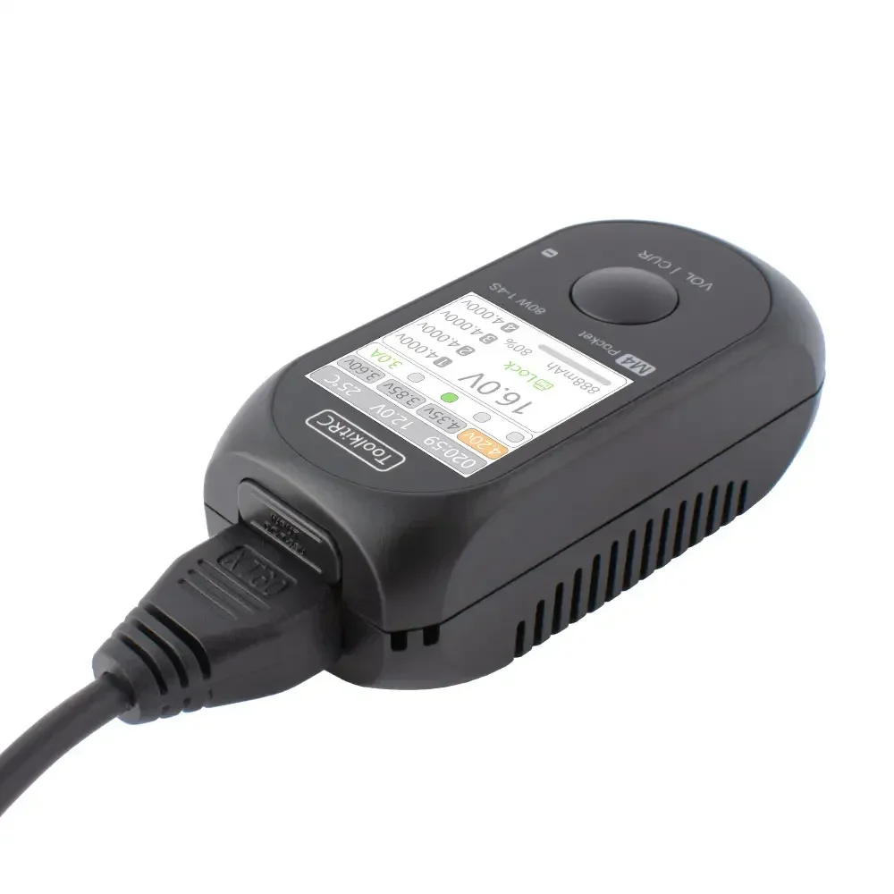 ToolkitRC M4 Pocket 80W 5A MINI Smart Charger XT30 XT60 Входной USB-C Входной/выходной зарядный прибор с IPS