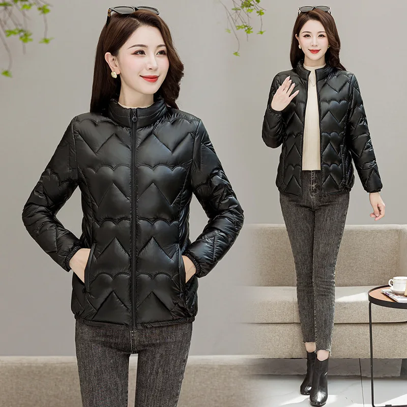Winter Warm Women Parkas Fashion Slim Solid Coats Casual Office Lady Outwear Lightweight Zipper Cotton Jacket