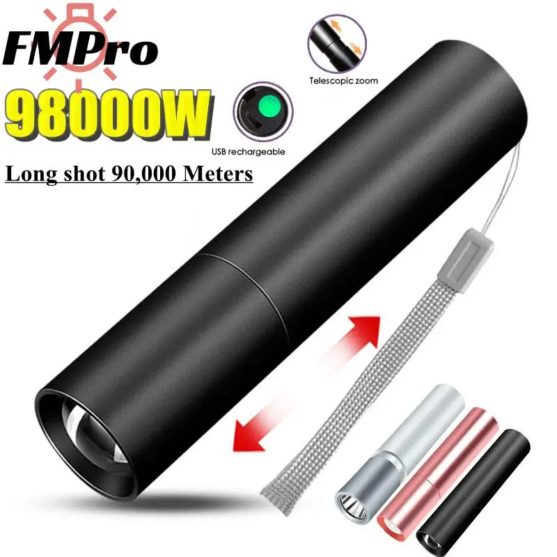 

2022 New Rechargable Mini LED Flashlight 3 Lighting Modes Waterproof Telescopic Powerful Flashlight Outdoor ​Zoom Portable Torch