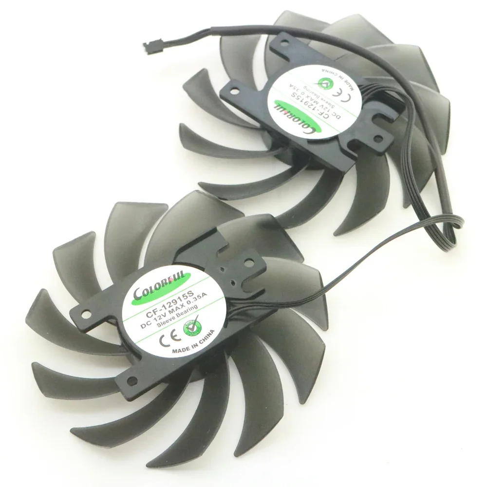 Фото 2 шт./лот CF-12915S 85 мм DC12V 0.35A 4-контактный вентилятор охлаждения для видеокарт AX GAMING RTX2060S GTX1660ti 1660S X2 №3