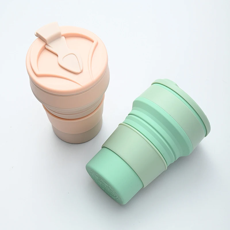 

Gel Portable Collapsible Water Cup Telescopic Compression Travel Collapsible High Temperature Resistant Outdoor Cup 350/500Ml