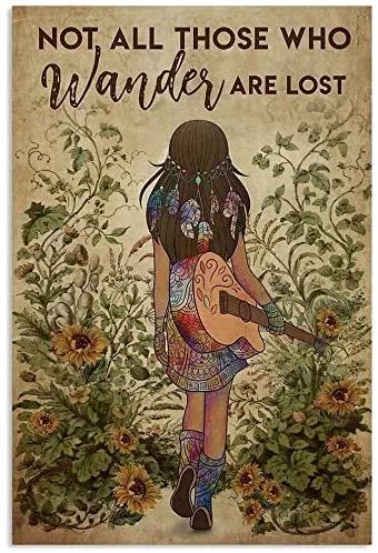 

Оловянный плакат с изображением девушек, не всех, кто бродит в кафе, баре, дома, двора и стены, с цветами, 8x12 дюймов